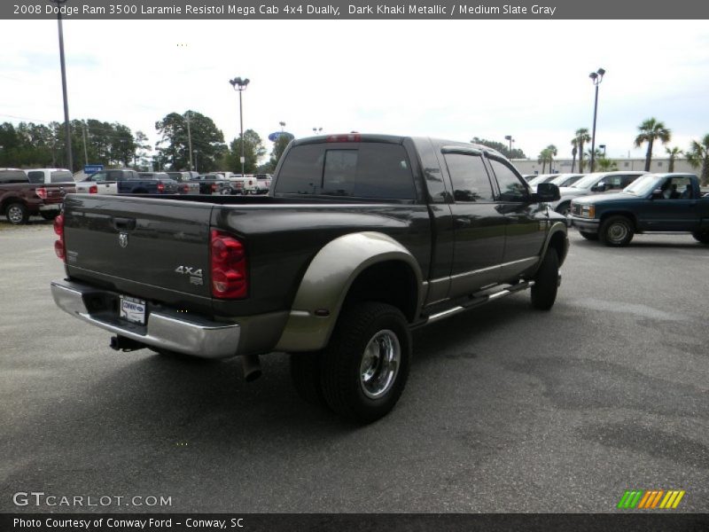 Dark Khaki Metallic / Medium Slate Gray 2008 Dodge Ram 3500 Laramie Resistol Mega Cab 4x4 Dually