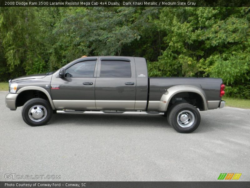  2008 Ram 3500 Laramie Resistol Mega Cab 4x4 Dually Dark Khaki Metallic