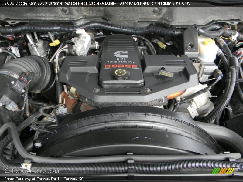  2008 Ram 3500 Laramie Resistol Mega Cab 4x4 Dually Engine - 6.7 Liter Cummins OHV 24-Valve BLUETEC Turbo-Diesel Inline 6-Cylinder