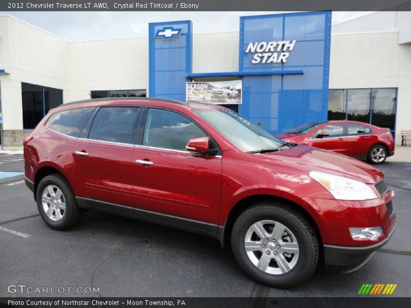 Crystal Red Tintcoat / Ebony 2012 Chevrolet Traverse LT AWD