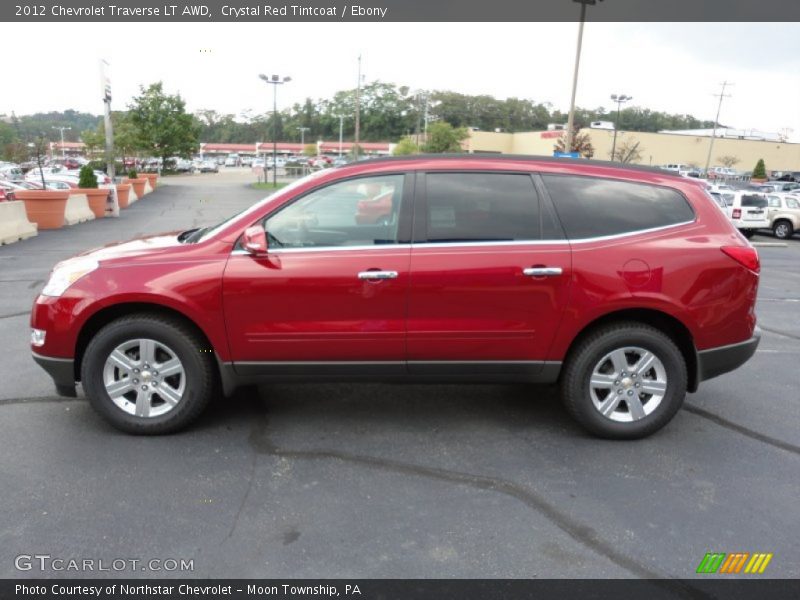 Crystal Red Tintcoat / Ebony 2012 Chevrolet Traverse LT AWD