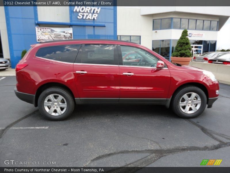 Crystal Red Tintcoat / Ebony 2012 Chevrolet Traverse LT AWD