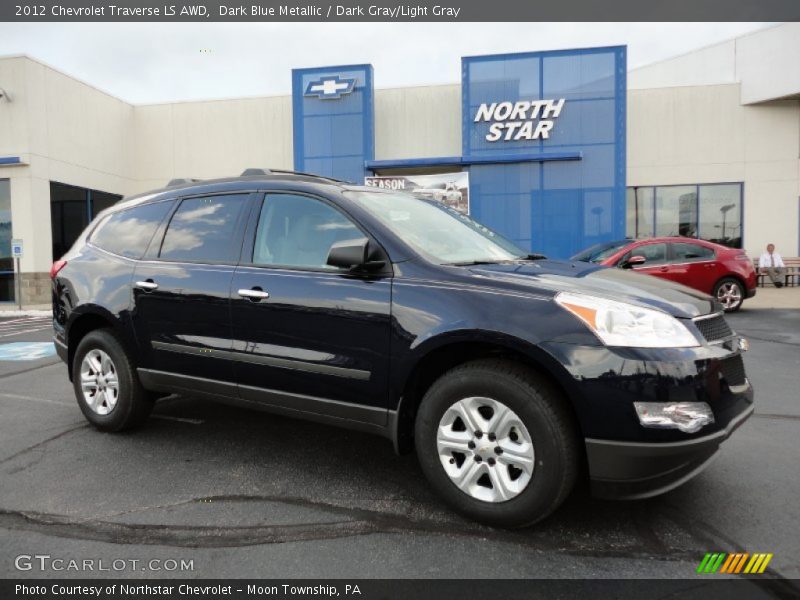 Dark Blue Metallic / Dark Gray/Light Gray 2012 Chevrolet Traverse LS AWD