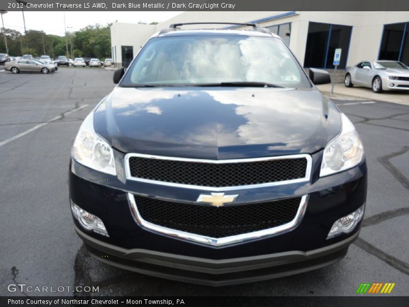 Dark Blue Metallic / Dark Gray/Light Gray 2012 Chevrolet Traverse LS AWD