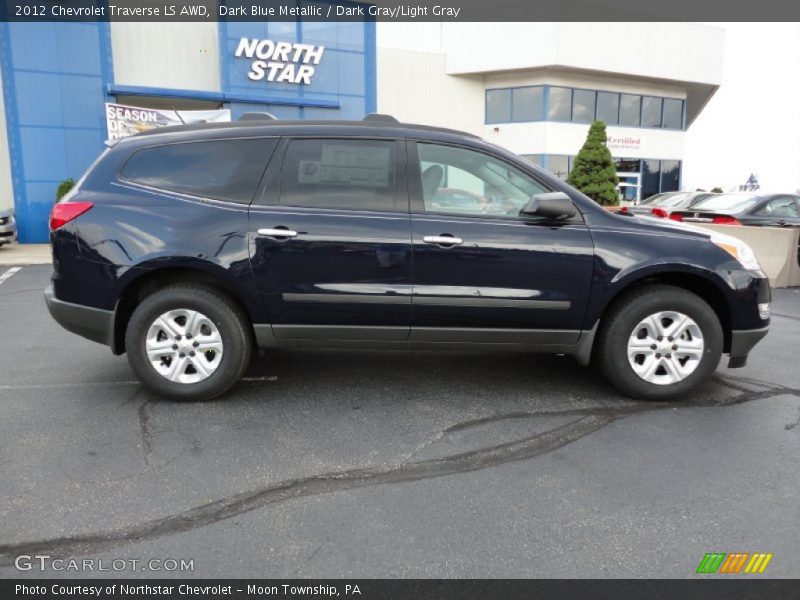 Dark Blue Metallic / Dark Gray/Light Gray 2012 Chevrolet Traverse LS AWD