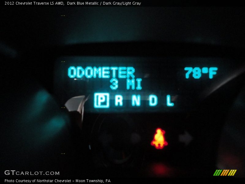 Dark Blue Metallic / Dark Gray/Light Gray 2012 Chevrolet Traverse LS AWD