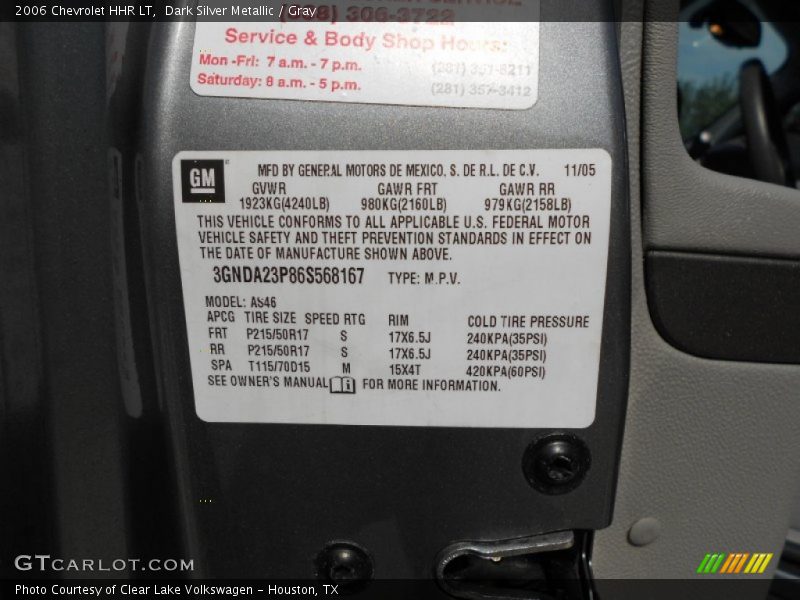 Dark Silver Metallic / Gray 2006 Chevrolet HHR LT