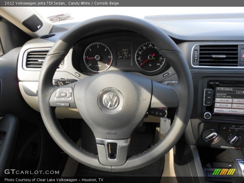 Candy White / Cornsilk Beige 2012 Volkswagen Jetta TDI Sedan