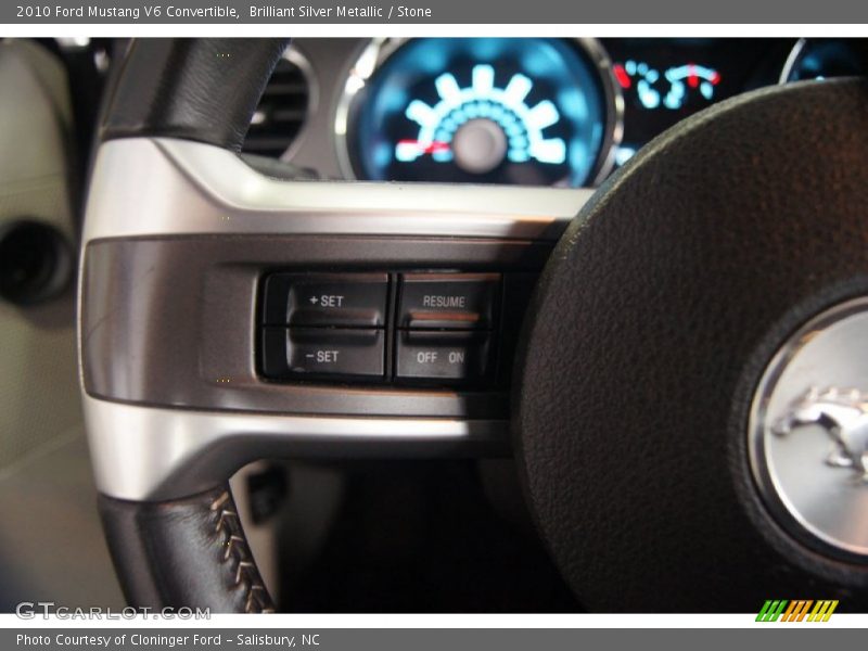 Brilliant Silver Metallic / Stone 2010 Ford Mustang V6 Convertible