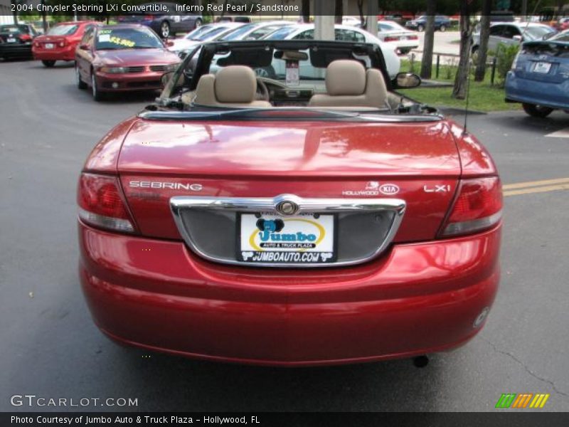 Inferno Red Pearl / Sandstone 2004 Chrysler Sebring LXi Convertible