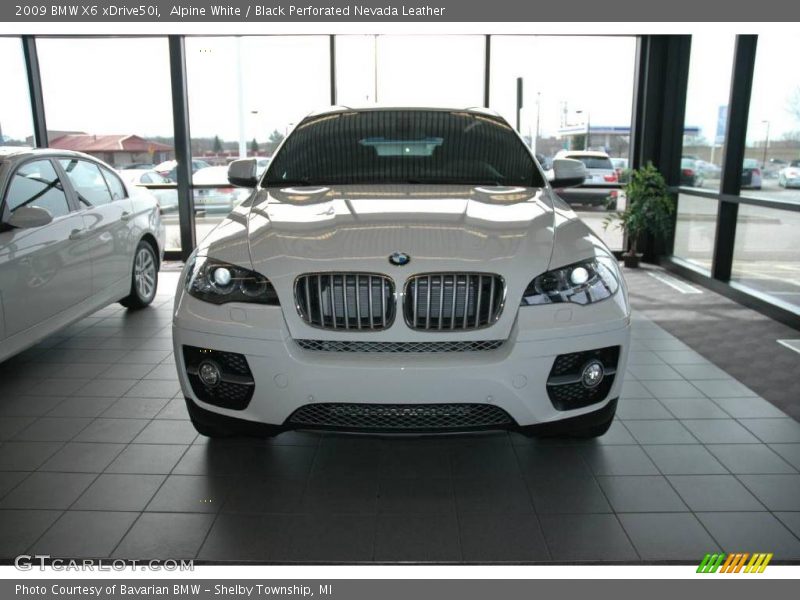 Alpine White / Black Perforated Nevada Leather 2009 BMW X6 xDrive50i