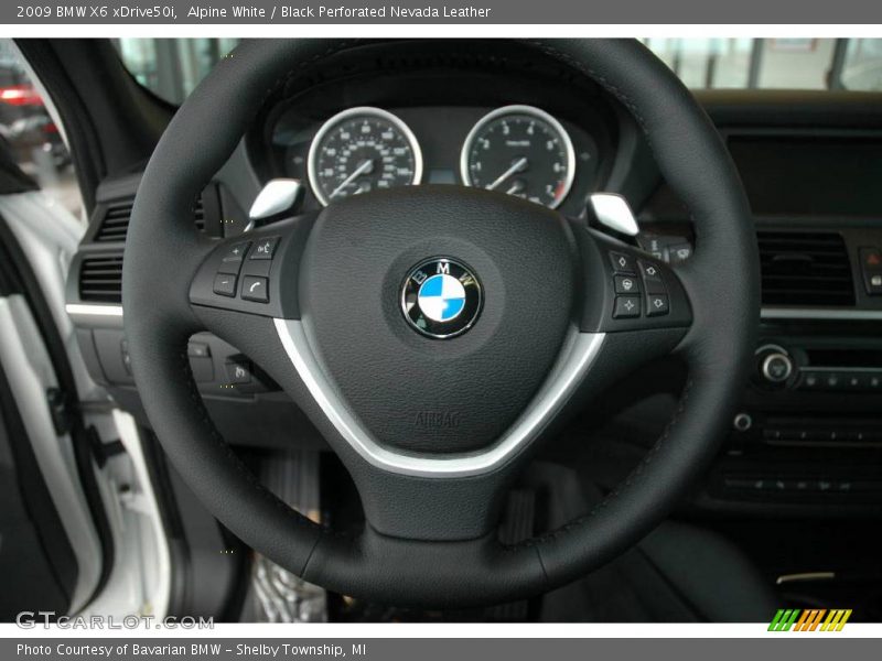 Alpine White / Black Perforated Nevada Leather 2009 BMW X6 xDrive50i
