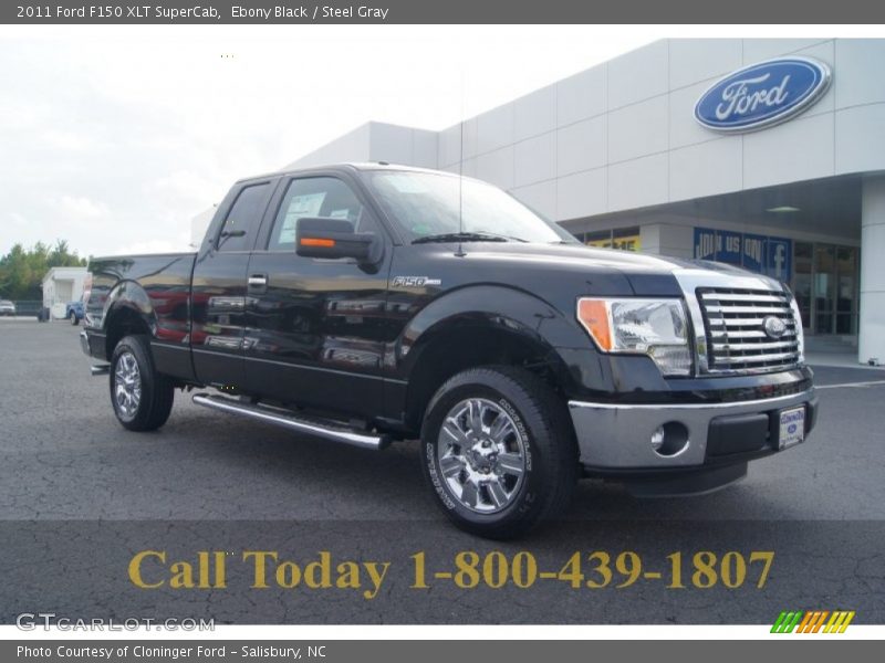 Ebony Black / Steel Gray 2011 Ford F150 XLT SuperCab
