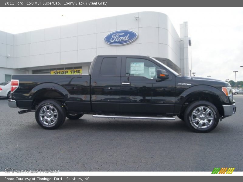 Ebony Black / Steel Gray 2011 Ford F150 XLT SuperCab