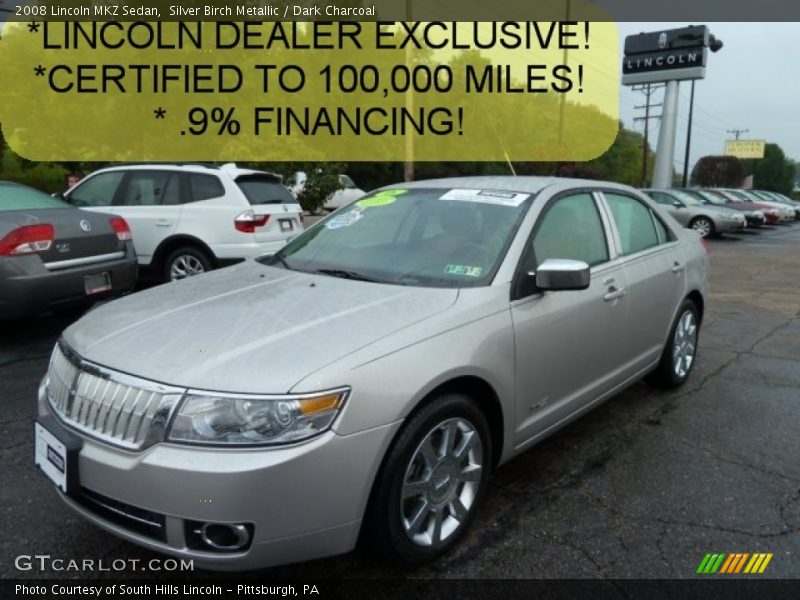 Silver Birch Metallic / Dark Charcoal 2008 Lincoln MKZ Sedan