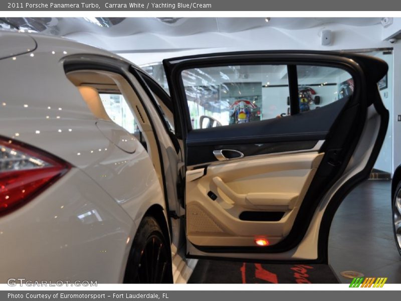 Carrara White / Yachting Blue/Cream 2011 Porsche Panamera Turbo
