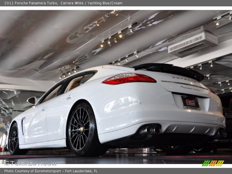 Carrara White / Yachting Blue/Cream 2011 Porsche Panamera Turbo