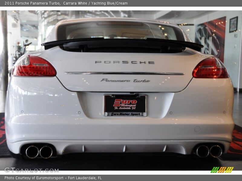 Carrara White / Yachting Blue/Cream 2011 Porsche Panamera Turbo