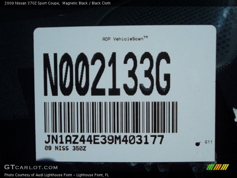 Magnetic Black / Black Cloth 2009 Nissan 370Z Sport Coupe