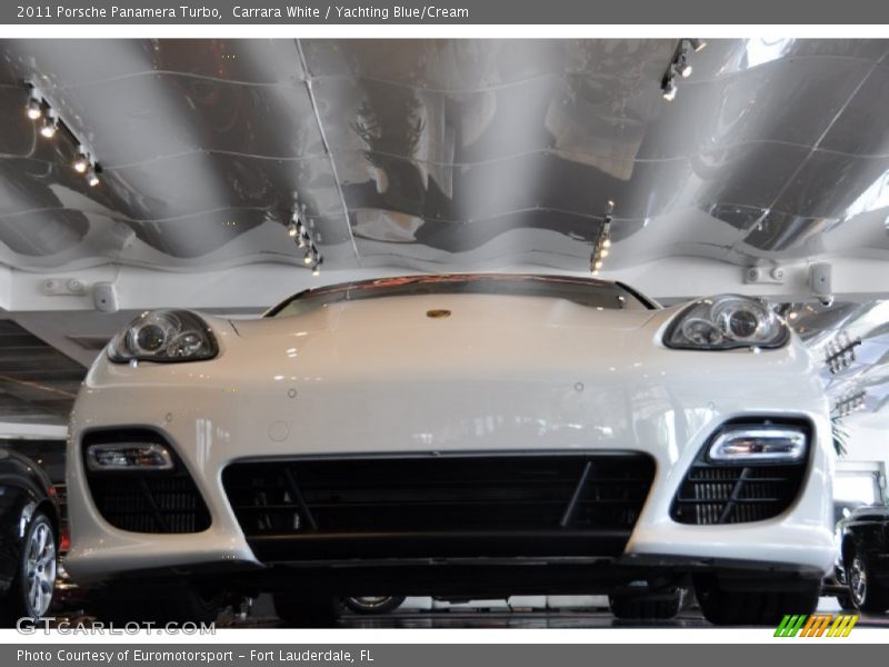 Carrara White / Yachting Blue/Cream 2011 Porsche Panamera Turbo