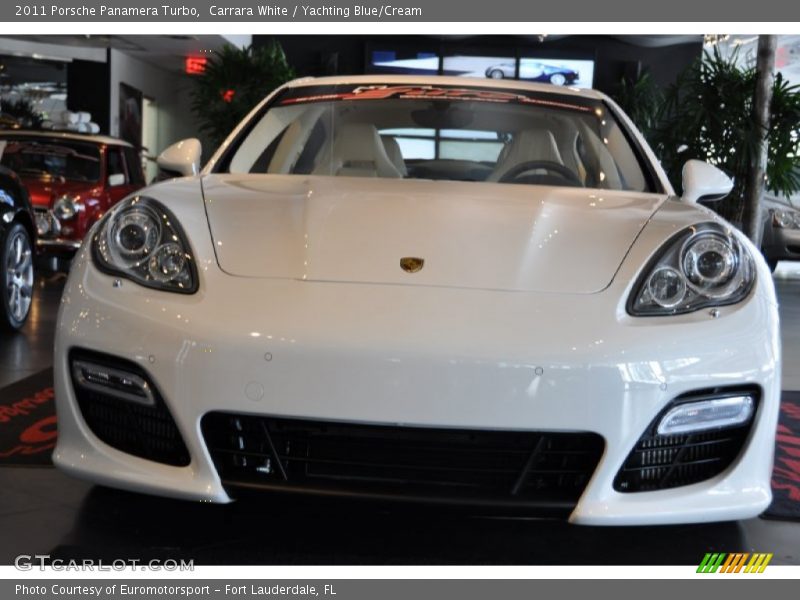 Carrara White / Yachting Blue/Cream 2011 Porsche Panamera Turbo