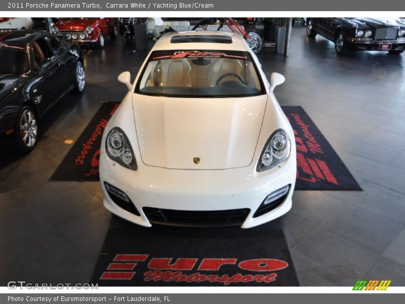 Carrara White / Yachting Blue/Cream 2011 Porsche Panamera Turbo