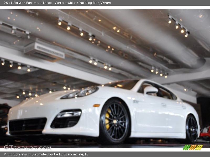 Carrara White / Yachting Blue/Cream 2011 Porsche Panamera Turbo