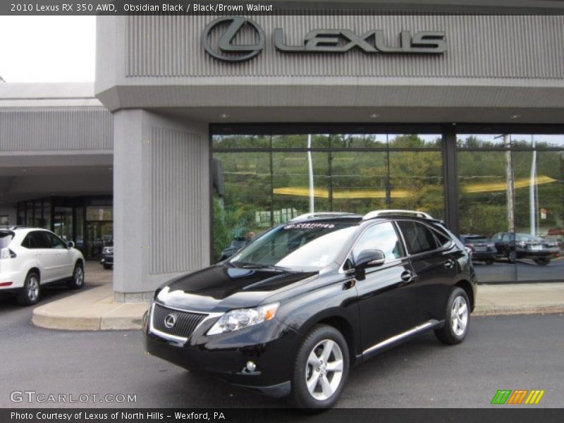Obsidian Black / Black/Brown Walnut 2010 Lexus RX 350 AWD