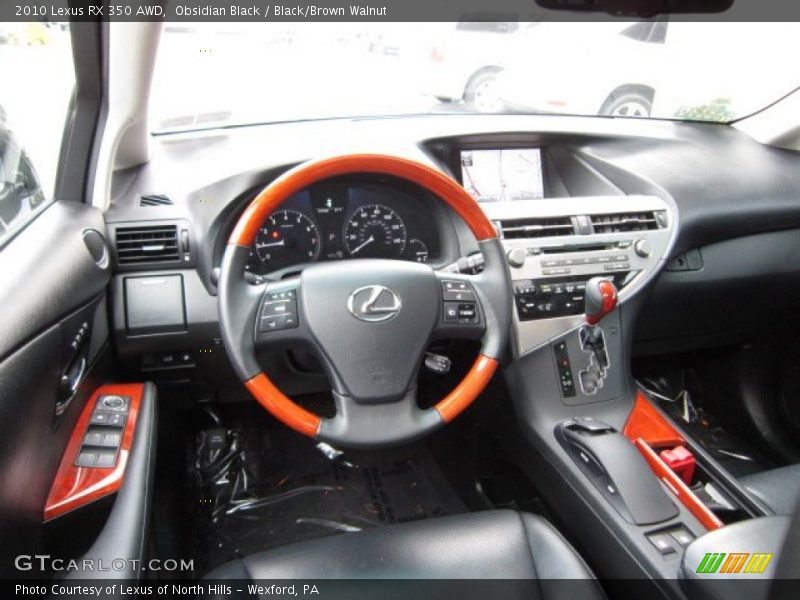 Obsidian Black / Black/Brown Walnut 2010 Lexus RX 350 AWD