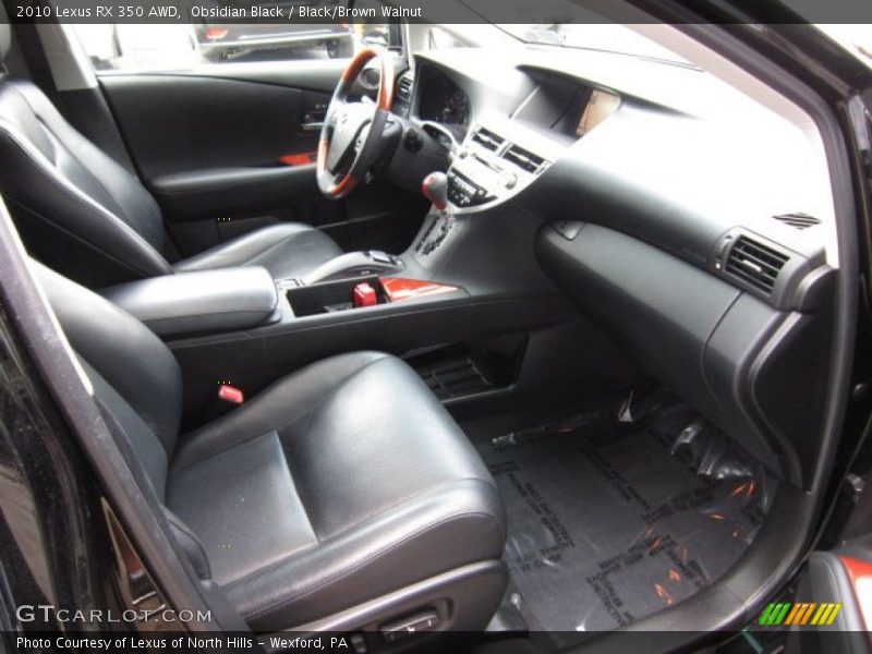 Obsidian Black / Black/Brown Walnut 2010 Lexus RX 350 AWD