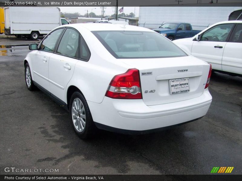 Ice White / Dark Beige/Quartz Leather 2005 Volvo S40 2.4i