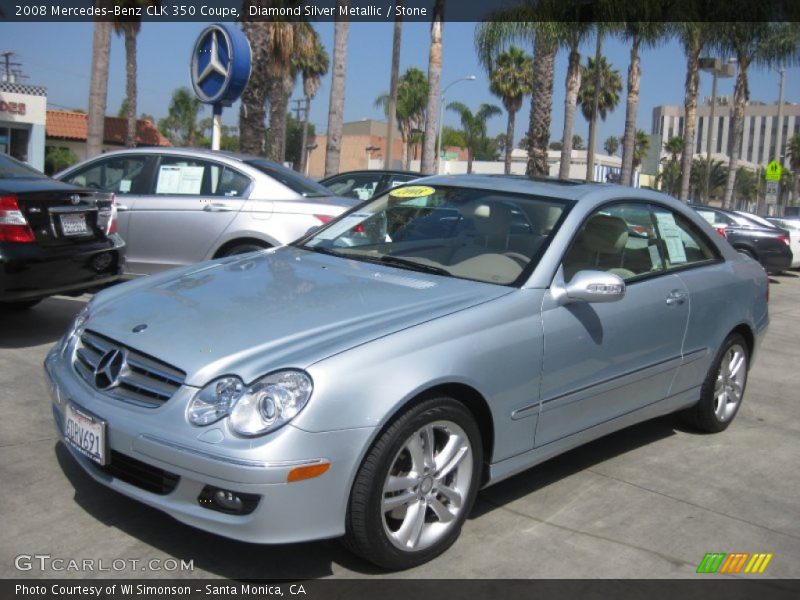 Diamond Silver Metallic / Stone 2008 Mercedes-Benz CLK 350 Coupe