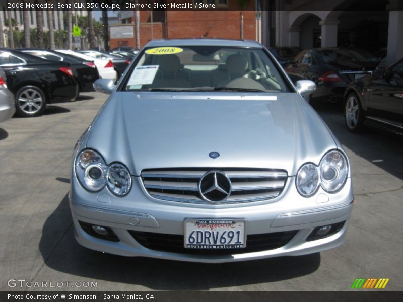 Diamond Silver Metallic / Stone 2008 Mercedes-Benz CLK 350 Coupe