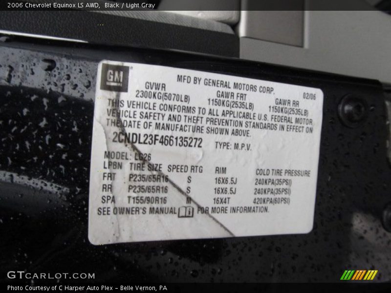 Black / Light Gray 2006 Chevrolet Equinox LS AWD