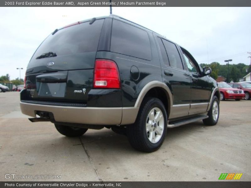 Aspen Green Metallic / Medium Parchment Beige 2003 Ford Explorer Eddie Bauer AWD