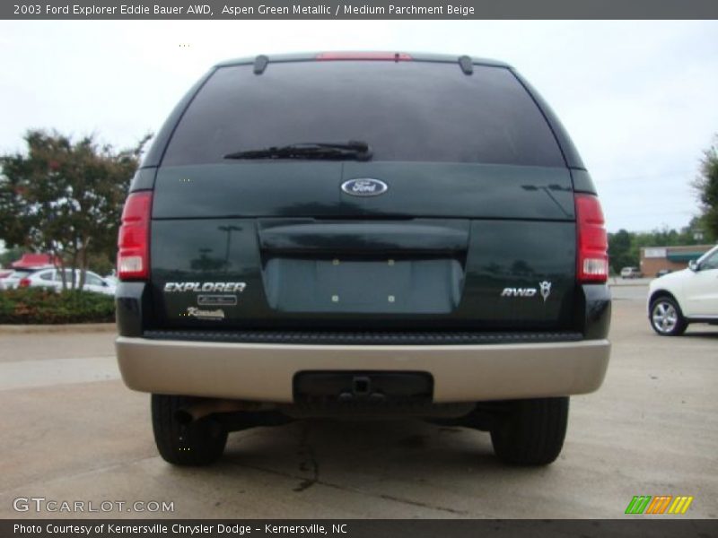 Aspen Green Metallic / Medium Parchment Beige 2003 Ford Explorer Eddie Bauer AWD