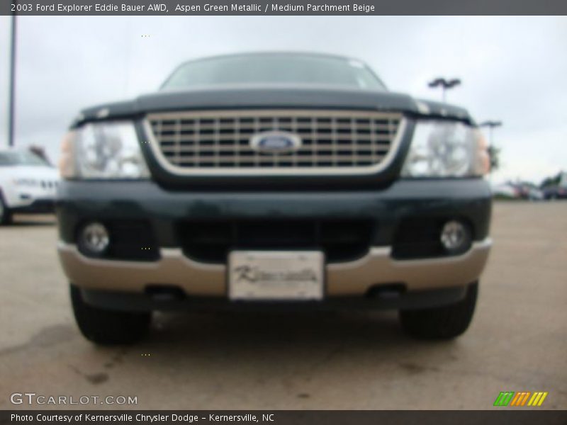 Aspen Green Metallic / Medium Parchment Beige 2003 Ford Explorer Eddie Bauer AWD