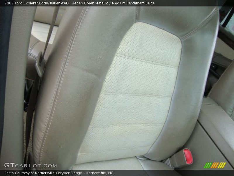 Aspen Green Metallic / Medium Parchment Beige 2003 Ford Explorer Eddie Bauer AWD