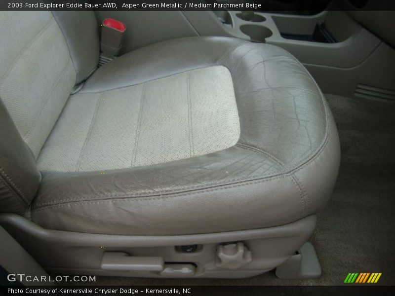 Aspen Green Metallic / Medium Parchment Beige 2003 Ford Explorer Eddie Bauer AWD