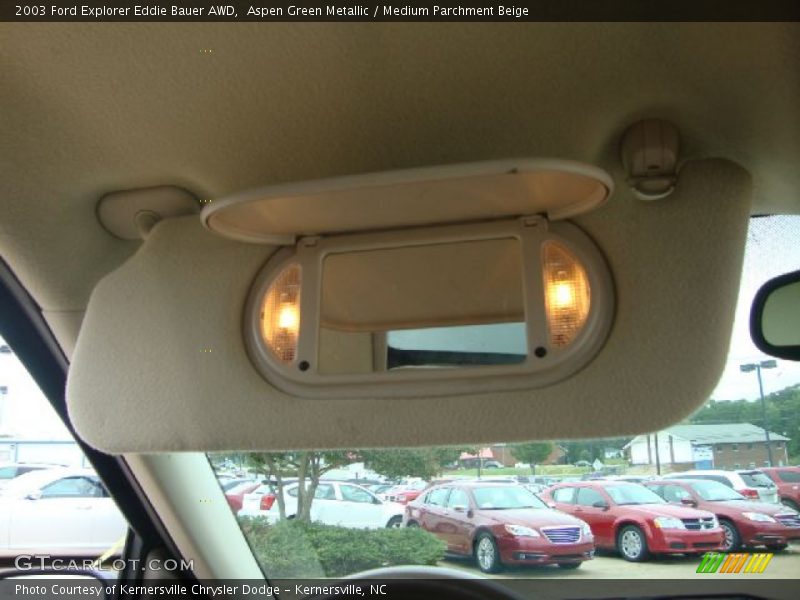 Aspen Green Metallic / Medium Parchment Beige 2003 Ford Explorer Eddie Bauer AWD