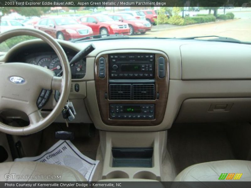 Aspen Green Metallic / Medium Parchment Beige 2003 Ford Explorer Eddie Bauer AWD