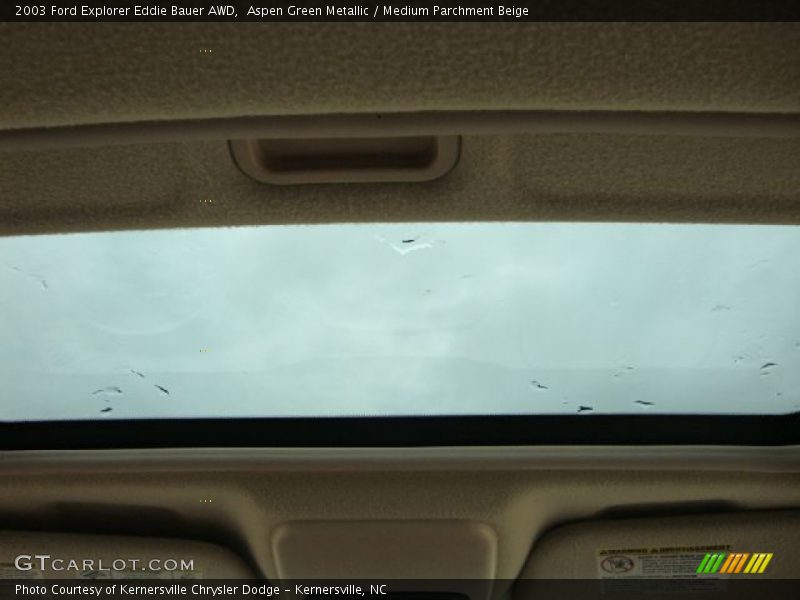 Aspen Green Metallic / Medium Parchment Beige 2003 Ford Explorer Eddie Bauer AWD