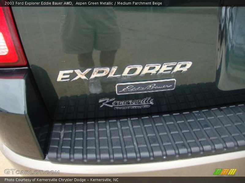 Aspen Green Metallic / Medium Parchment Beige 2003 Ford Explorer Eddie Bauer AWD