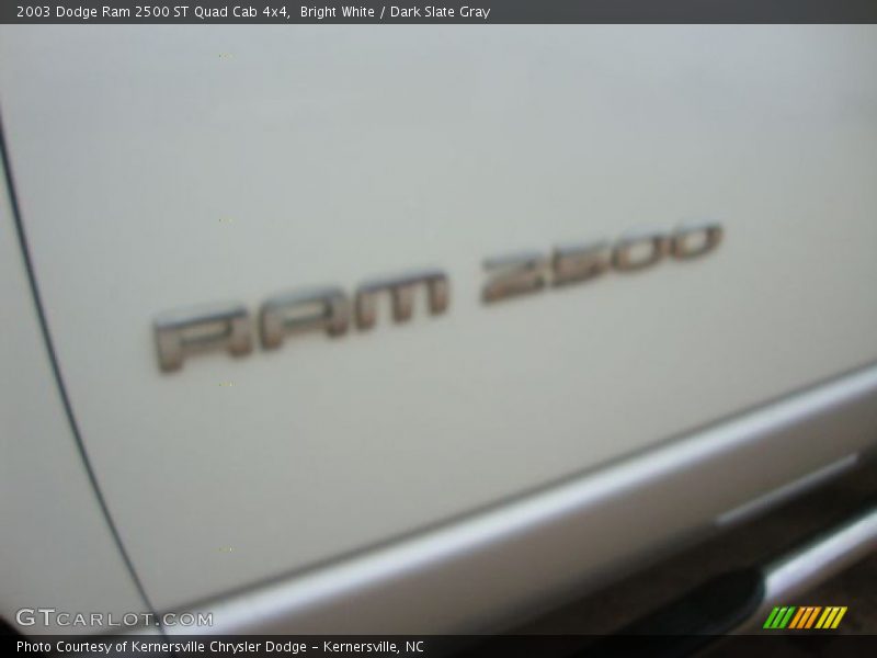 Bright White / Dark Slate Gray 2003 Dodge Ram 2500 ST Quad Cab 4x4