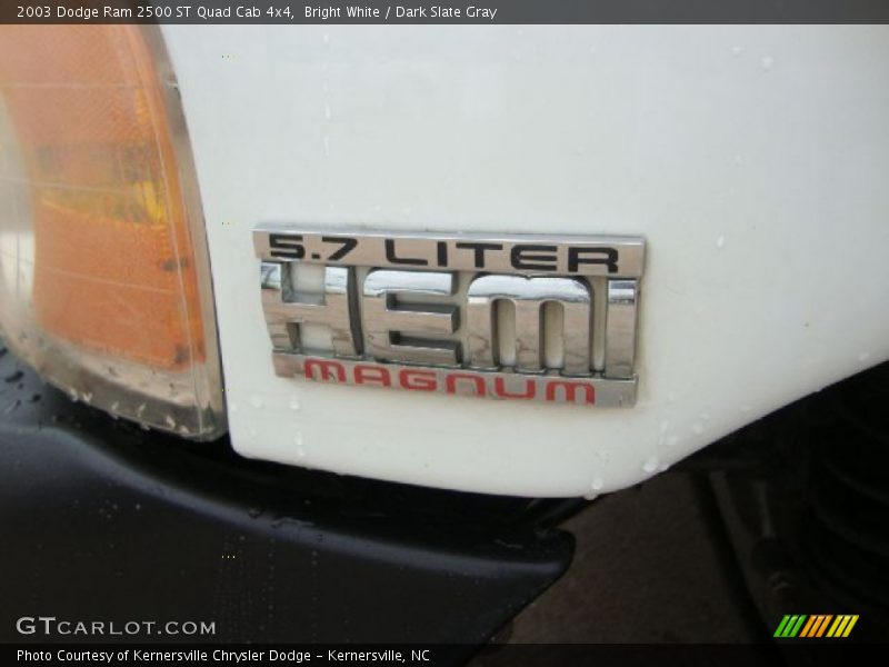 Bright White / Dark Slate Gray 2003 Dodge Ram 2500 ST Quad Cab 4x4