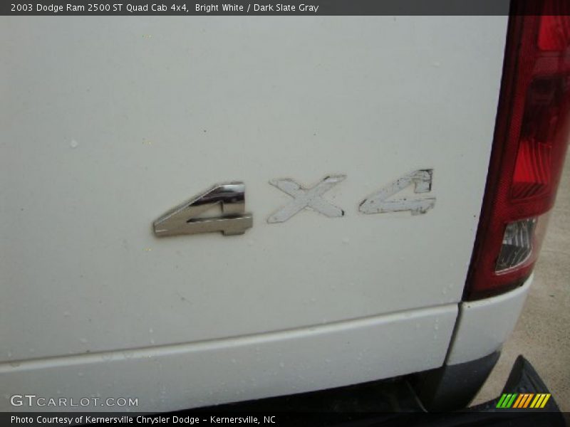 Bright White / Dark Slate Gray 2003 Dodge Ram 2500 ST Quad Cab 4x4