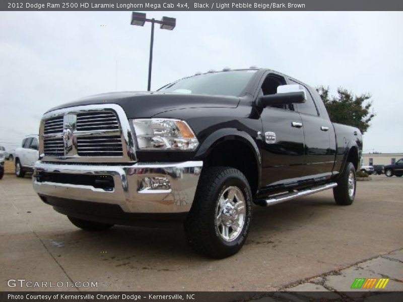 Black / Light Pebble Beige/Bark Brown 2012 Dodge Ram 2500 HD Laramie Longhorn Mega Cab 4x4