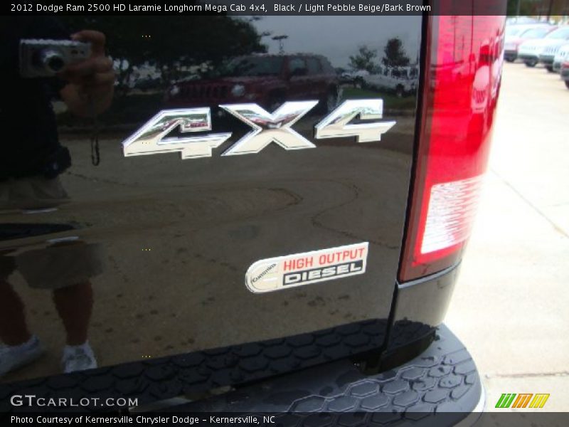 Black / Light Pebble Beige/Bark Brown 2012 Dodge Ram 2500 HD Laramie Longhorn Mega Cab 4x4