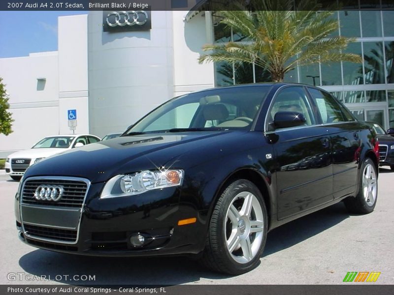 Brilliant Black / Beige 2007 Audi A4 2.0T Sedan