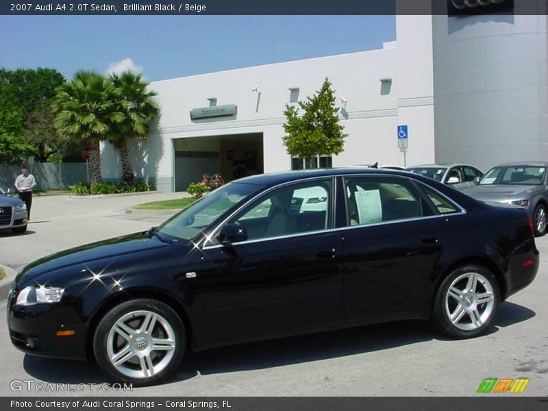Brilliant Black / Beige 2007 Audi A4 2.0T Sedan
